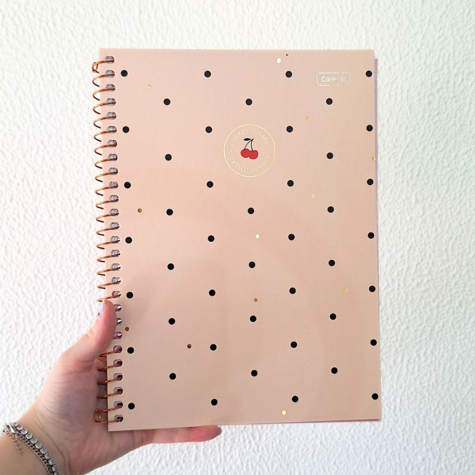 Caderno com Espiral Universitário Cherry Lovers 1 Matéria Cadersil - #7
