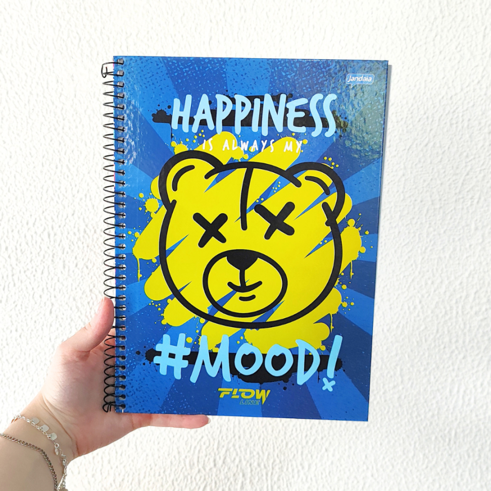 Caderno com Espiral Universitário Flow Line 1 Matéria Jandaia - #1