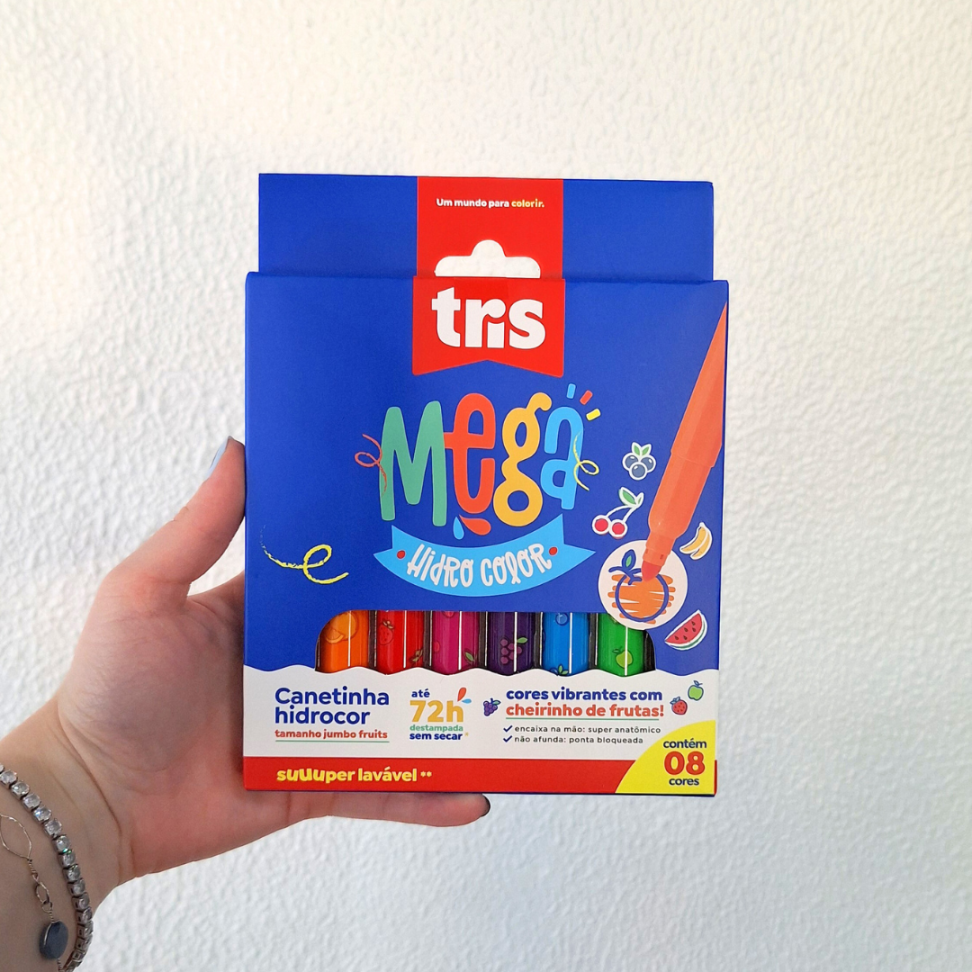 Canetinha Hidrocor Fruits 8 Cores com Cheirinho de Frutas Mega Tris - #3