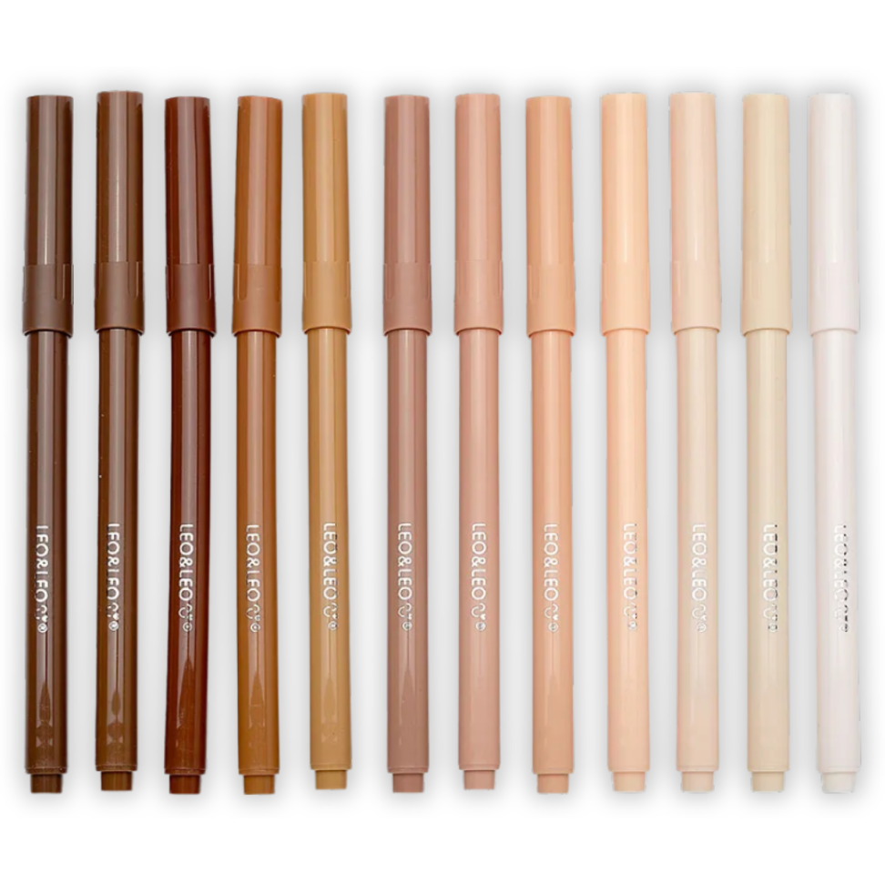 Canetinha Hidrocor Tons de Pele 12 Cores Leo e Leo - #1