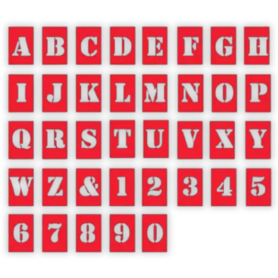 Stencil de Letras para Cartazes e Artesanato 60mm 37 Unidades Compactor