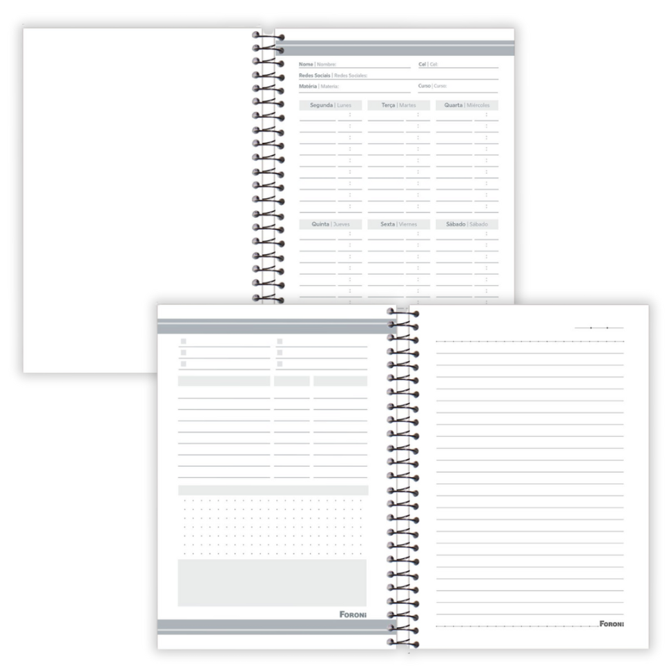 Caderno com Espiral Pequeno 1/4 4 Elementos Mais Foroni - #6