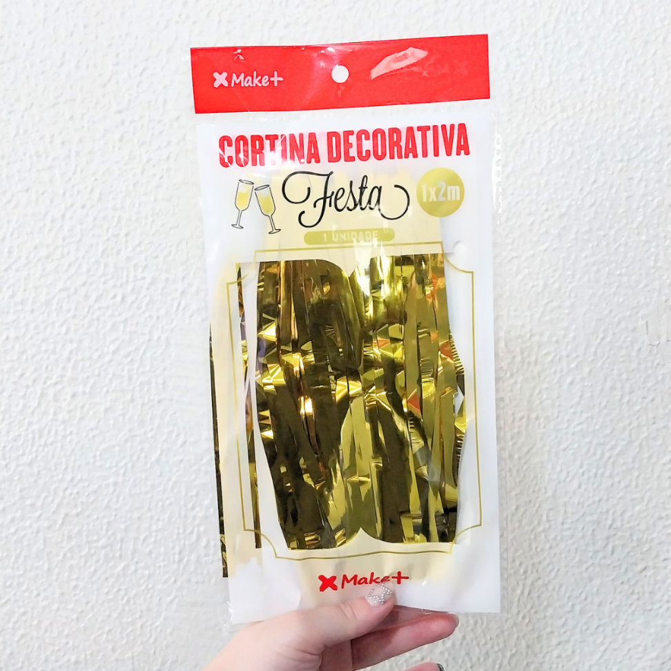 Cortina Decorativa Metalizada Festa 1m x 2m Make+ - #7