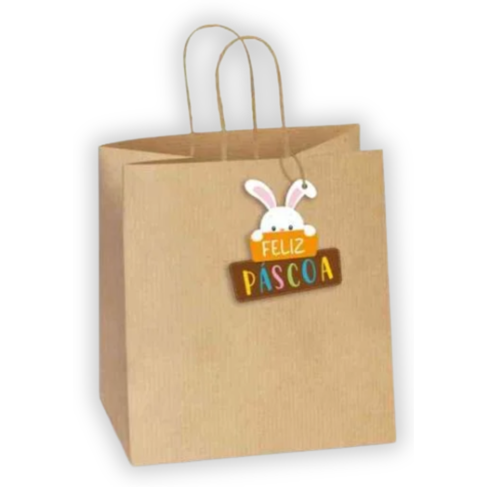 Sacola Kraft Páscoa Tag 27,5cm x 22cm x 16cm Chocomundo Packpel - #3