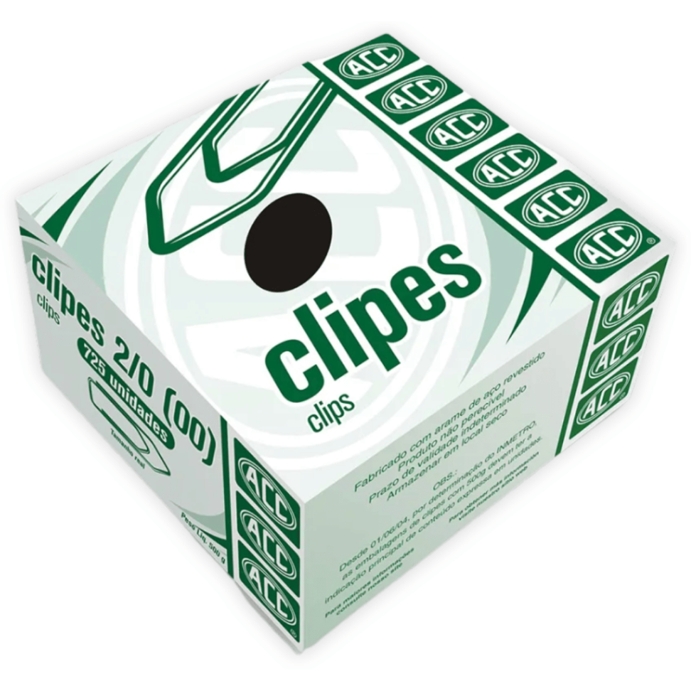 Clipes para Papel N.2/0 725 Unidades ACC