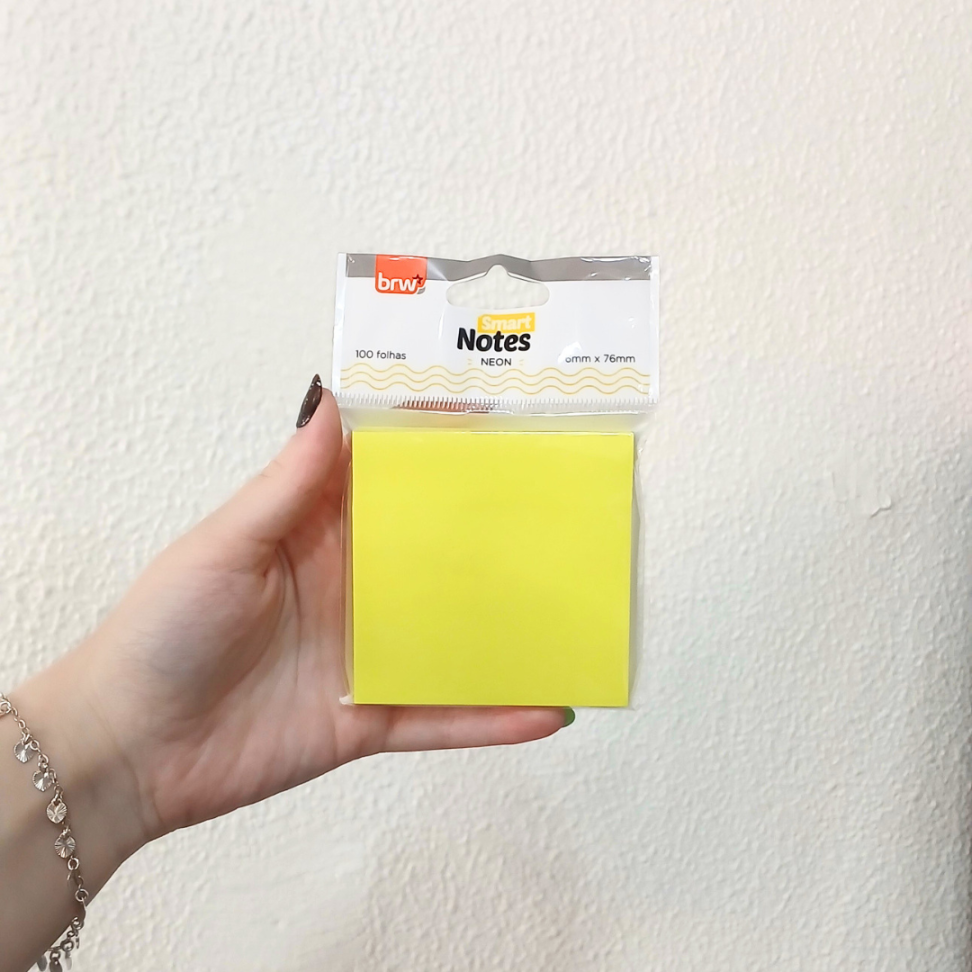 Bloco Smart Notes 76mm x 76mm Amarelo Neon 100 Folhas BRW - #3