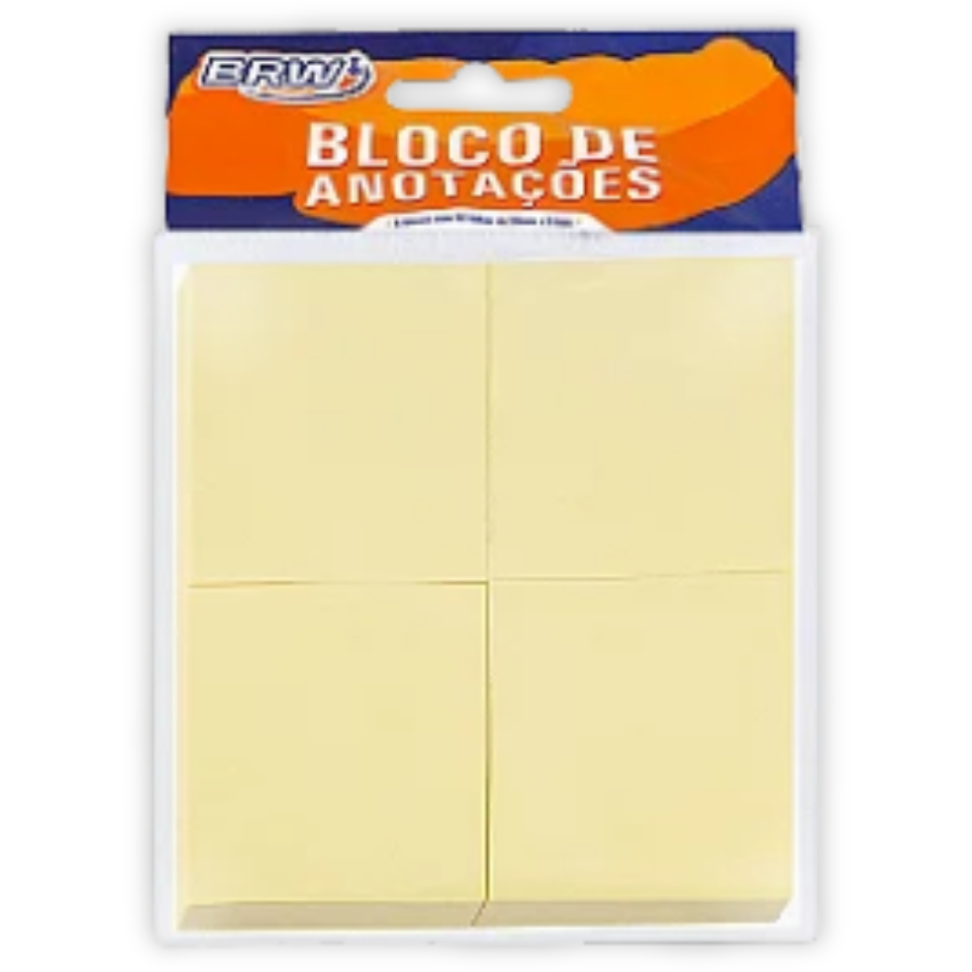 Bloco Smart Notes 38mm x 51mm Amarelo Pastel 400 Folhas BRW