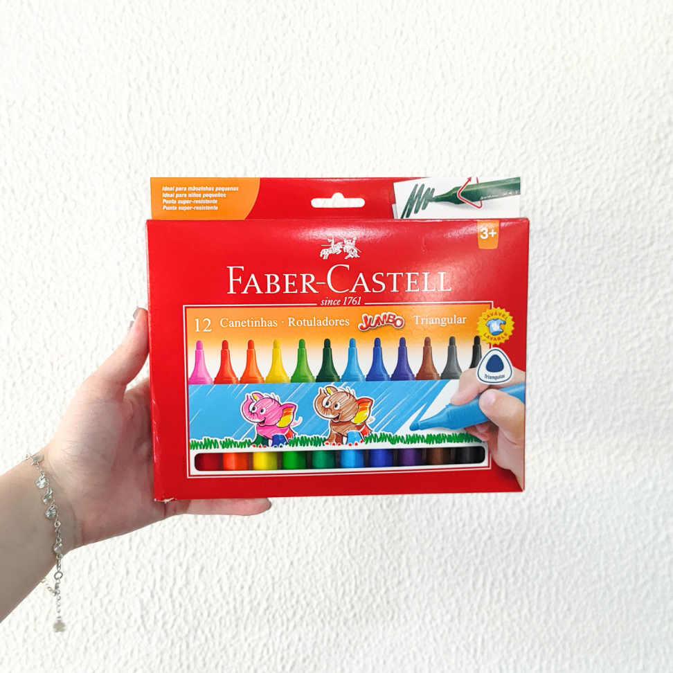 Canetinha Hidrográfica 12 Cores Jumbo Triangular Faber-Castell - #3