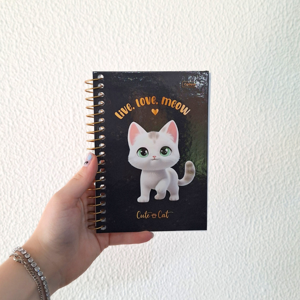 Caderneta com Espiral Cute Cat Cadersil - #8
