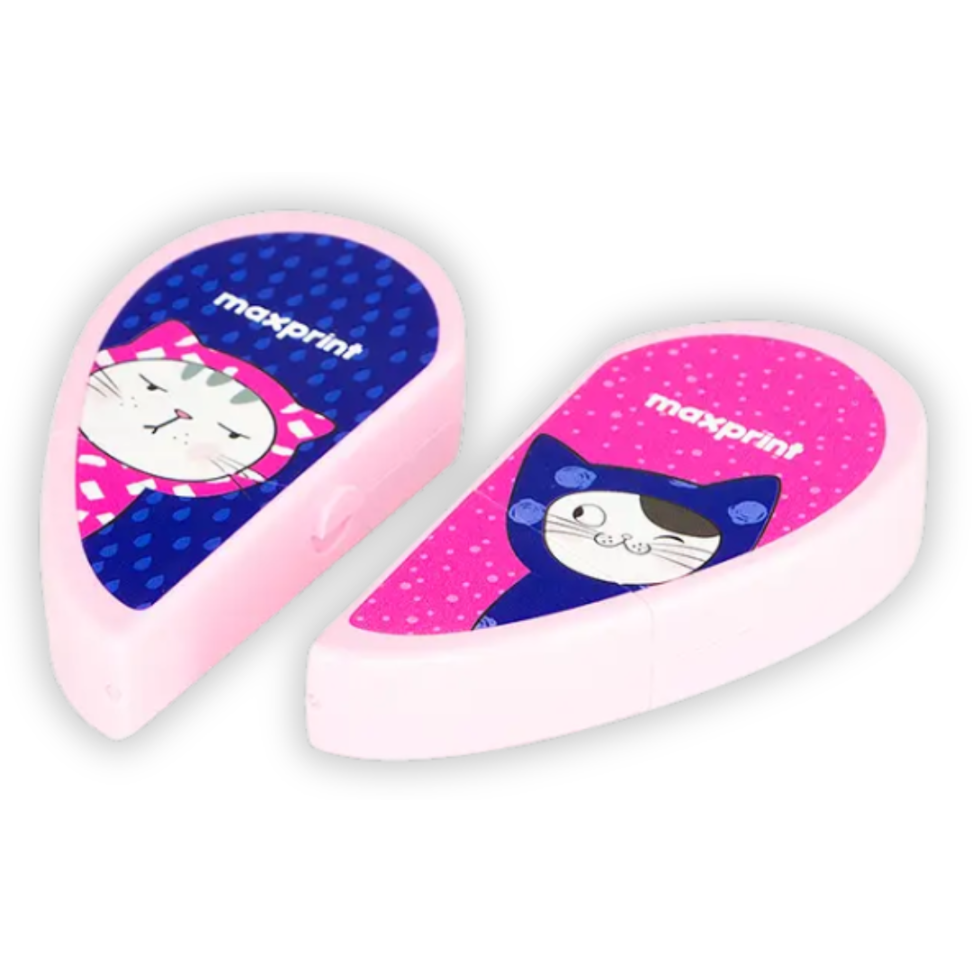 Fita Corretiva 2 em 1 Coração Gatinho 6m x 5mm Maxprint - #3