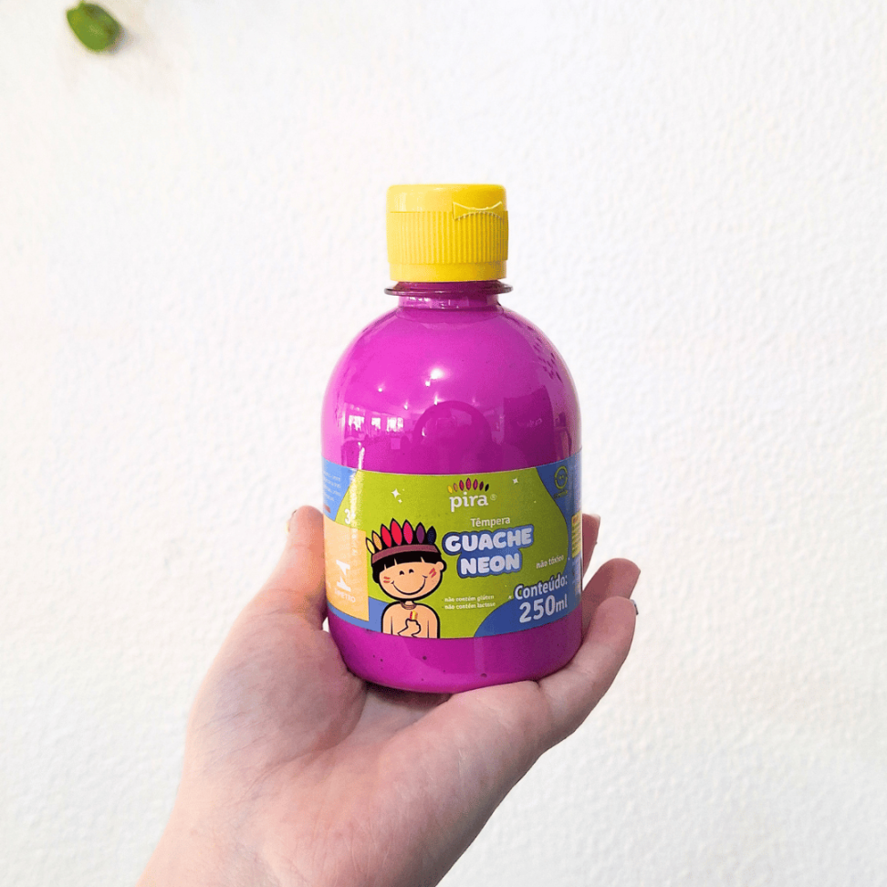 Tinta Têmpera Guache Escolar Neon 250ml Pira - #8