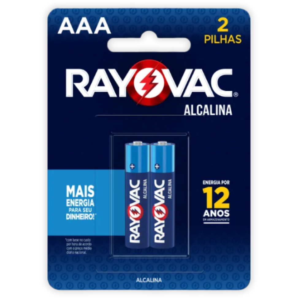 Pilha Alcalina AAA 2 Unidades Rayovac