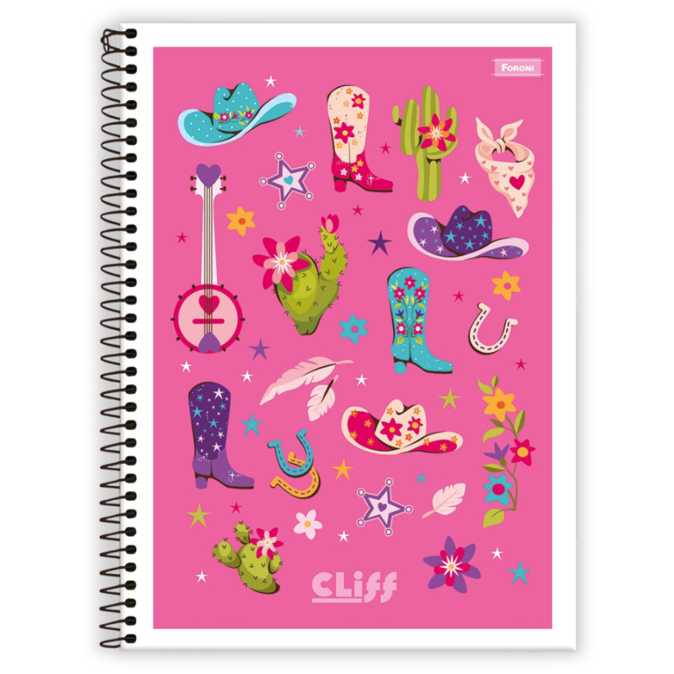 Caderno com Espiral Capa Flexível Universitário Cliff 1 Matéria Foroni - #1