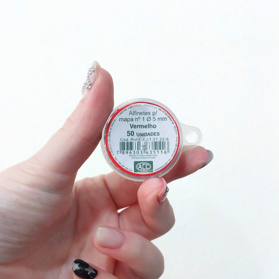 Alfinete para Mapa Tipo Bola Vermelho 5mm 50 Unidades ACC - #3