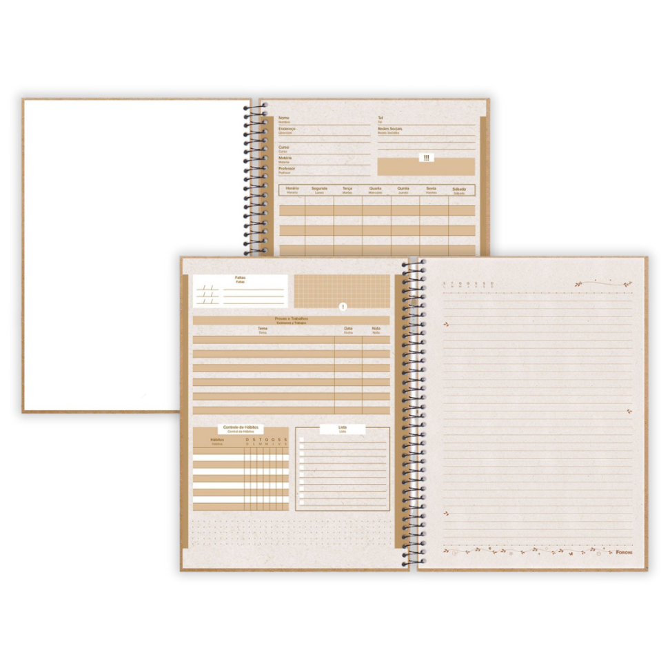 Caderno com Espiral Universitário Kraft Art 10 Matérias Foroni - #3