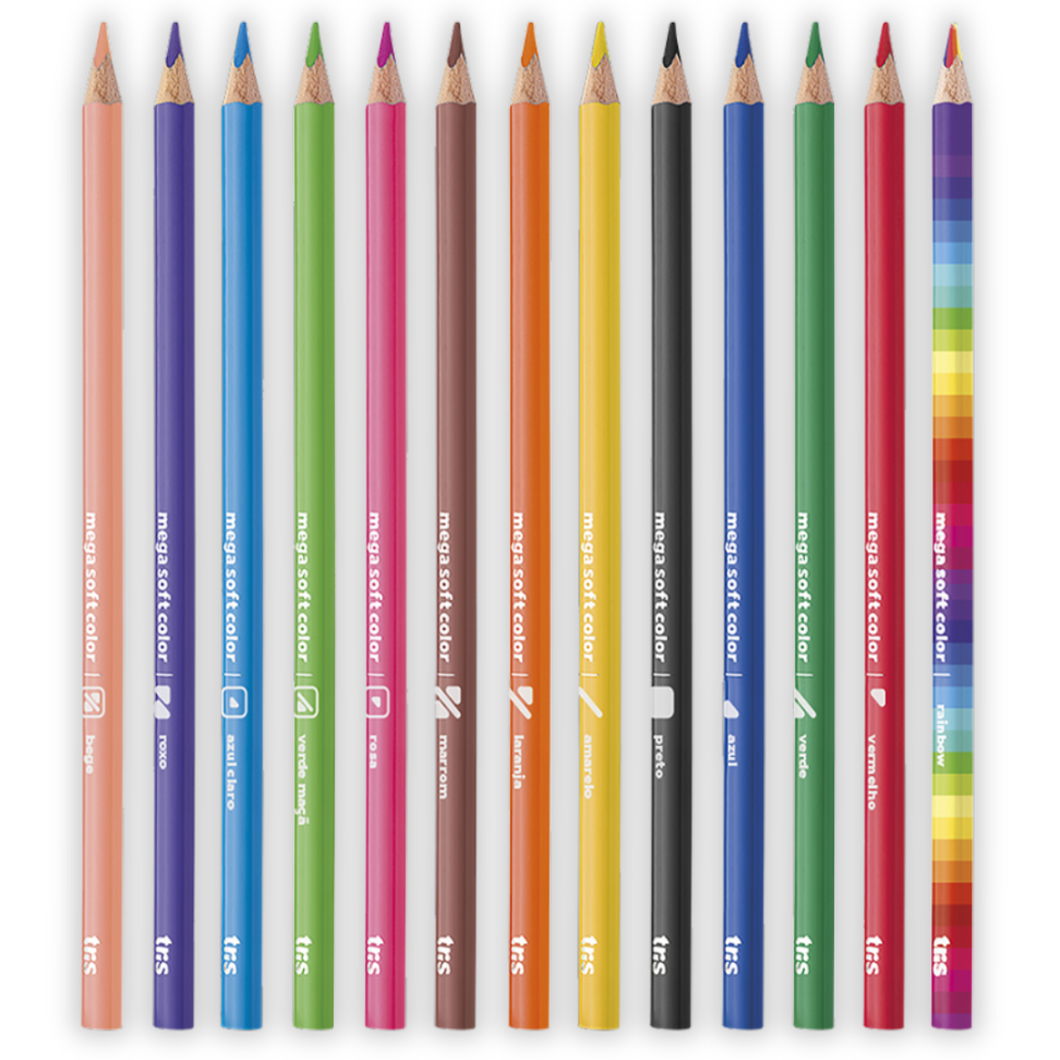 Lápis de Cor 12 Cores Clássicas + 1 Rainbow Mega Color ADD Tris - #2