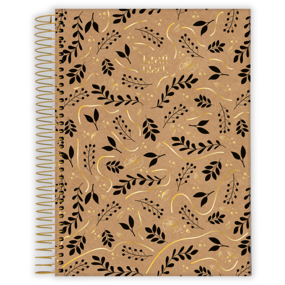 Caderno com Espiral Universitário Kraft Black 1 Matéria Jandaia - #5