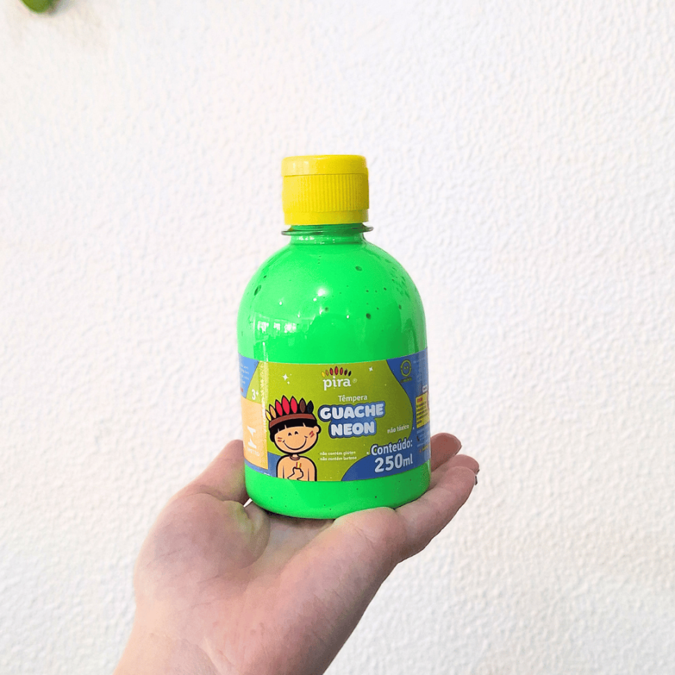 Tinta Têmpera Guache Escolar Neon 250ml Pira - #12