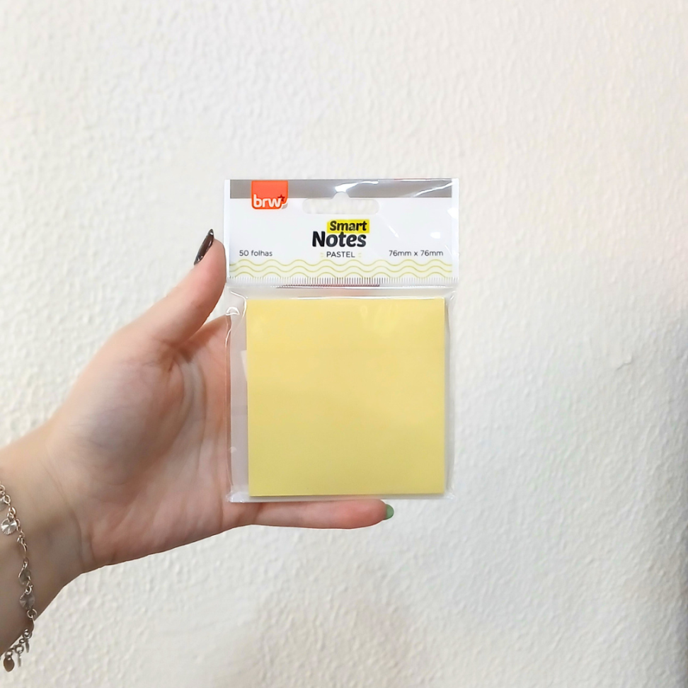 Bloco Smart Notes 76mm x 76mm Amarelo Pastel 50 Folhas BRW - #3