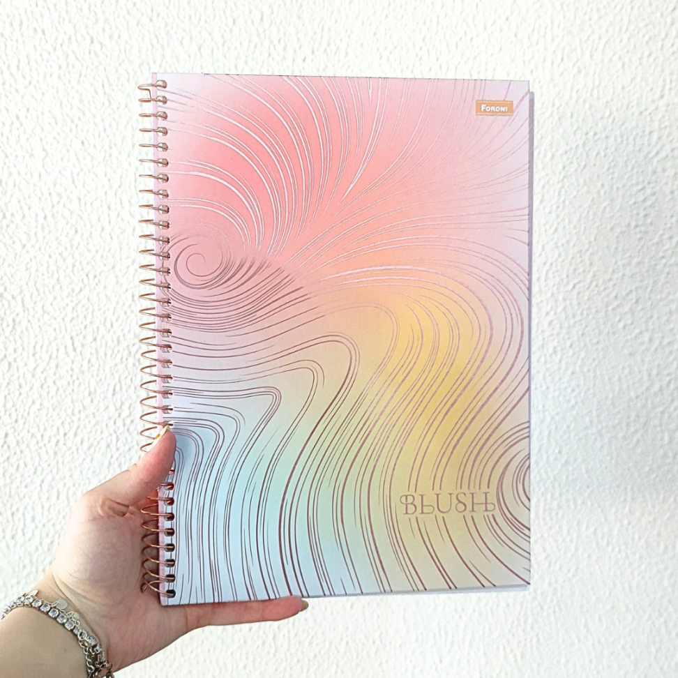 Caderno com Espiral Universitário Blush 1 Matéria Foroni - #1