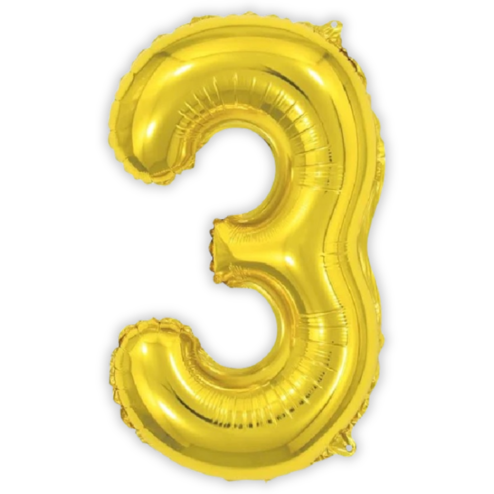 Balão Metalizado 40cm Número 3 Make+ - #2
