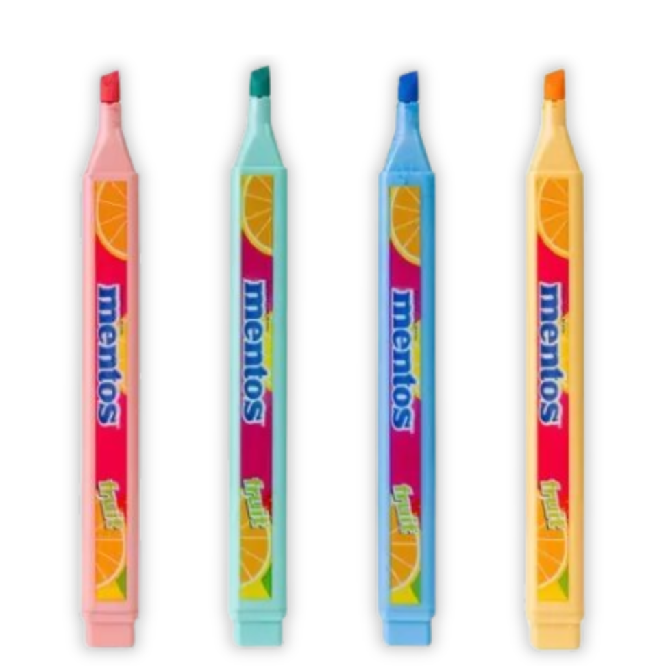 Marca Texto Mentos Fruit Pastel com Cheirinho Compactor