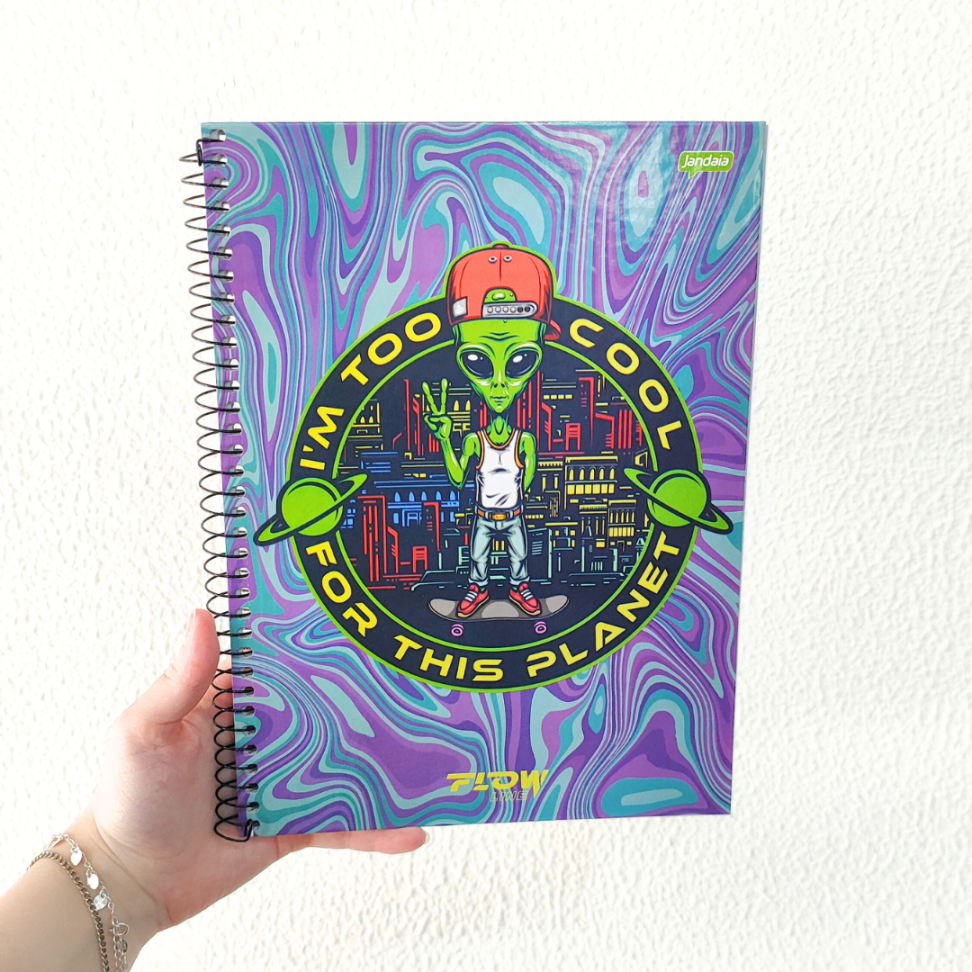 Caderno com Espiral Universitário Flow Line 1 Matéria Jandaia - #1