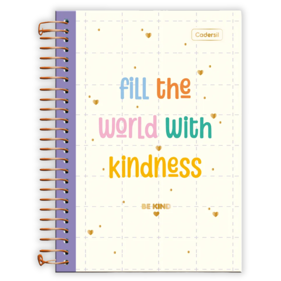 Caderno com Espiral Pequeno 1/4 Be Kind Cadersil - #4