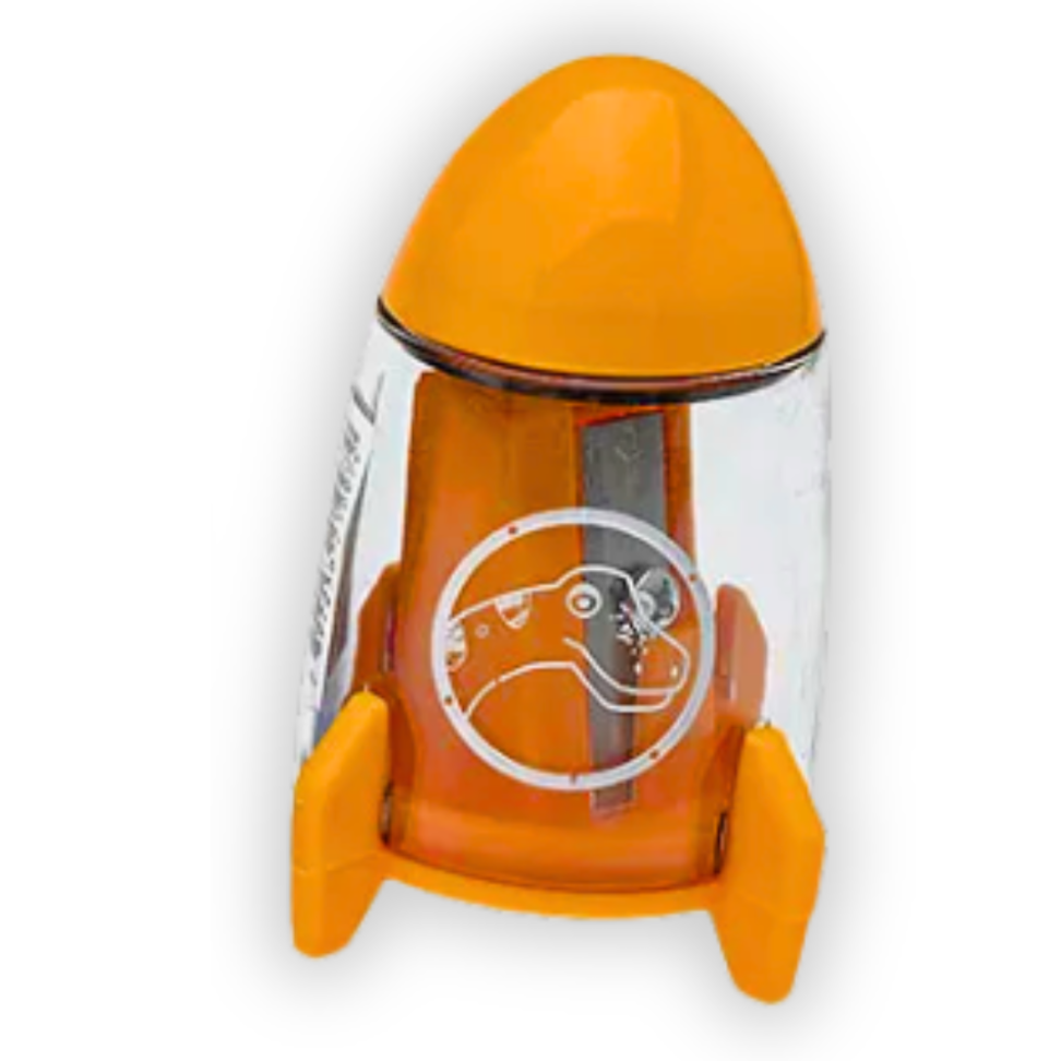 Apontador com Depósito e Borracha Foguete Dino Space Leo e Leo - #5