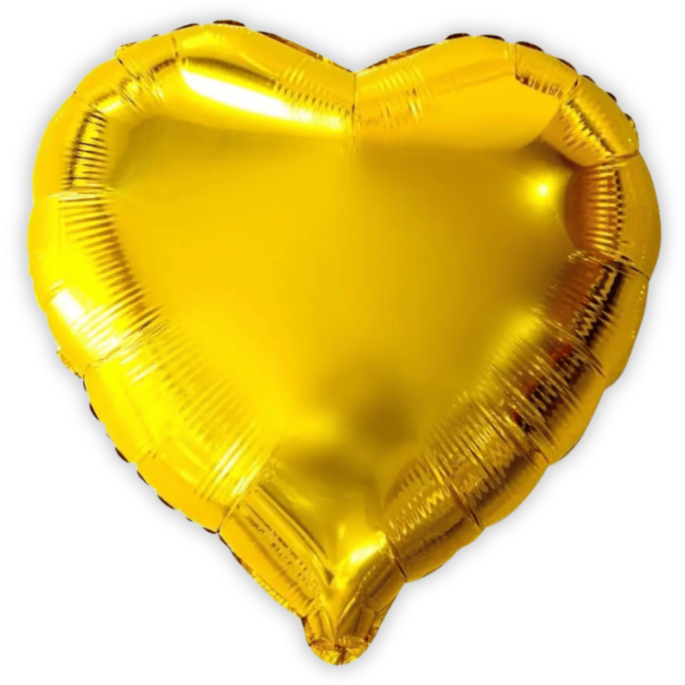 Balão Metalizado 45cm Coração Dourado Make+