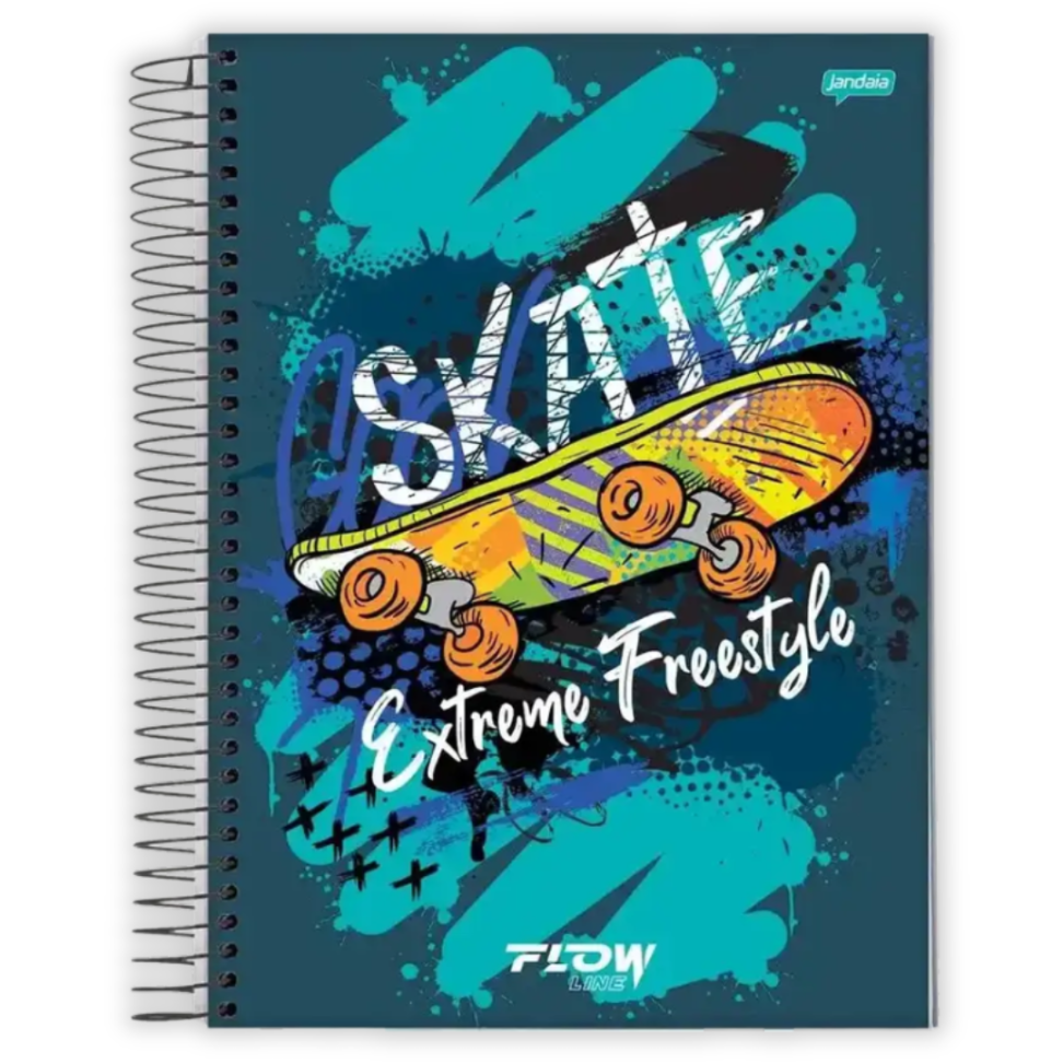 Caderno com Espiral Universitário Flow Line 1 Matéria Jandaia - #1