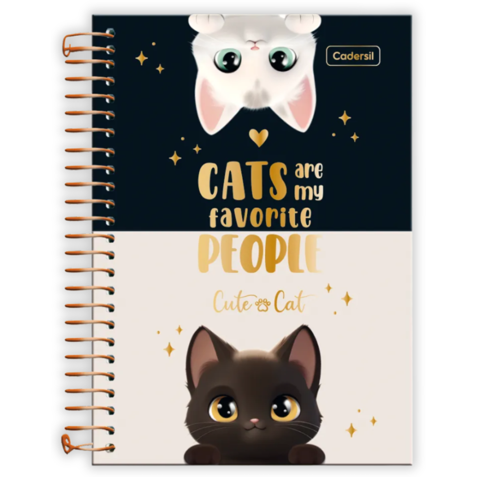 Caderneta com Espiral Cute Cat Cadersil - #5