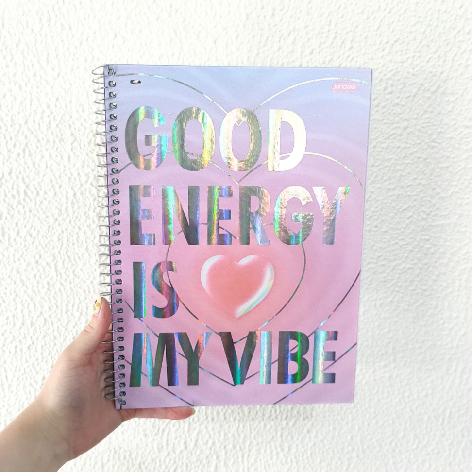 Caderno com Espiral Universitário Holográfica 1 Matéria Jandaia - #1