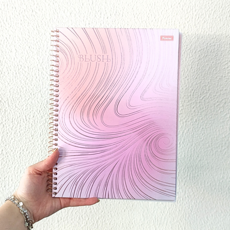 Caderno com Espiral Universitário Blush 1 Matéria Foroni - #1