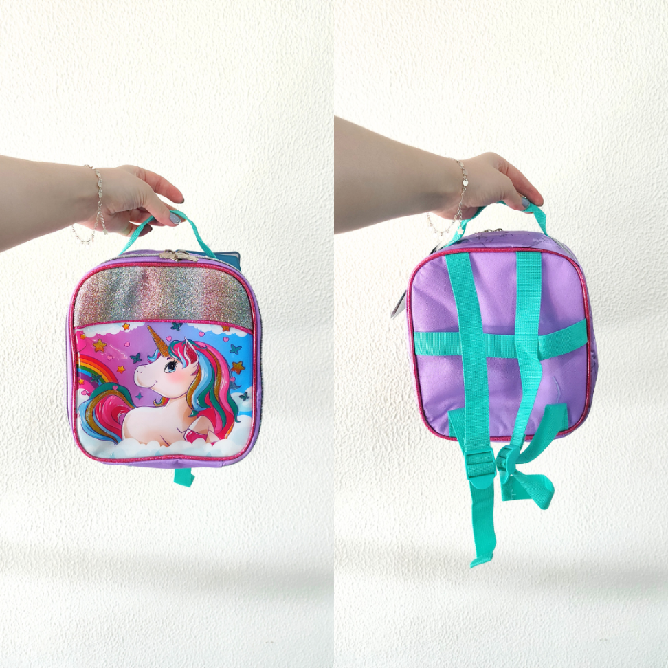 Kit Mochila de Rodas + Lancheira Térmica + Estojo Duplo Unicórnio Clio - #6