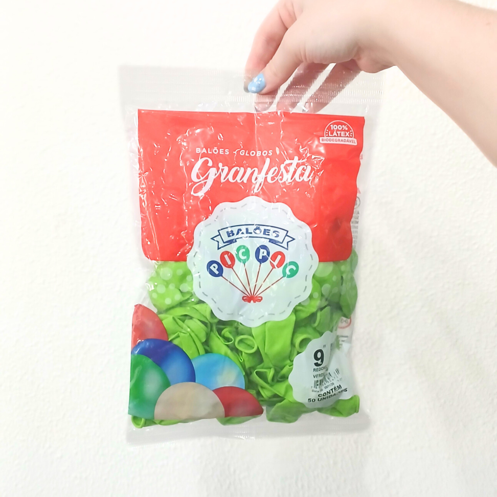 Balões Redondo Liso Verde Limão N.9 50 Unidades Granfesta Pic Pic - #3