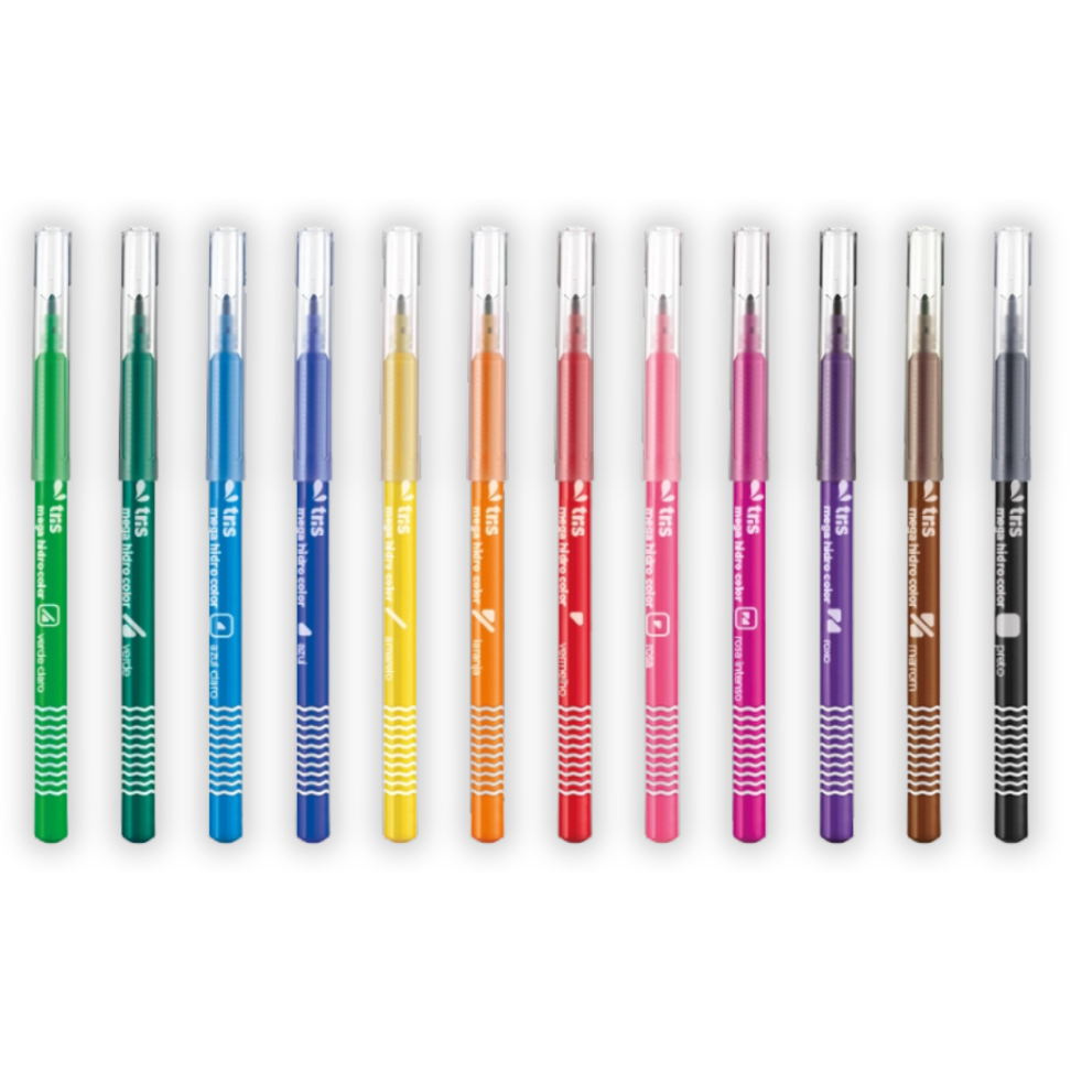 Canetinha Hidrocor 12 Cores Mega Color ADD Tris - #1