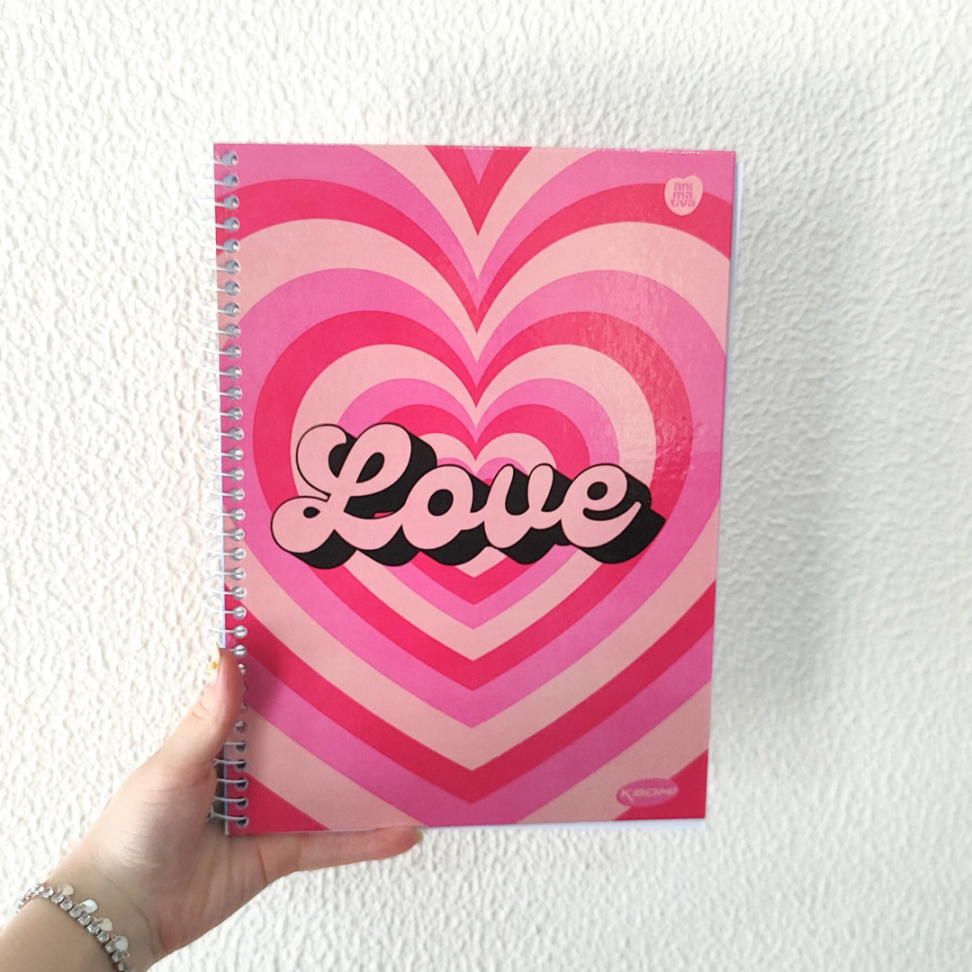 Caderno com Espiral Universitário KBom! Feminino 1 Matéria Animativa - #15