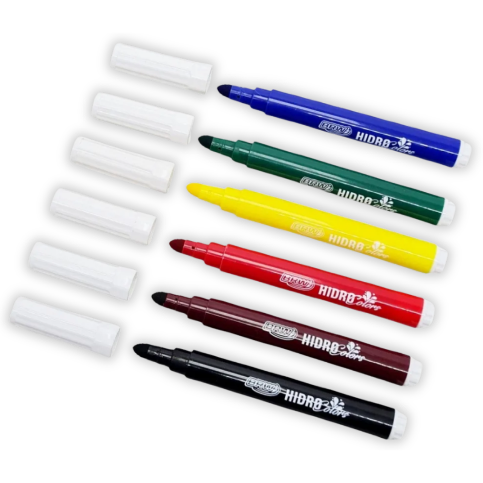 Canetinhas Hidrográficas Hidrocolors 6 Cores BRW - #2