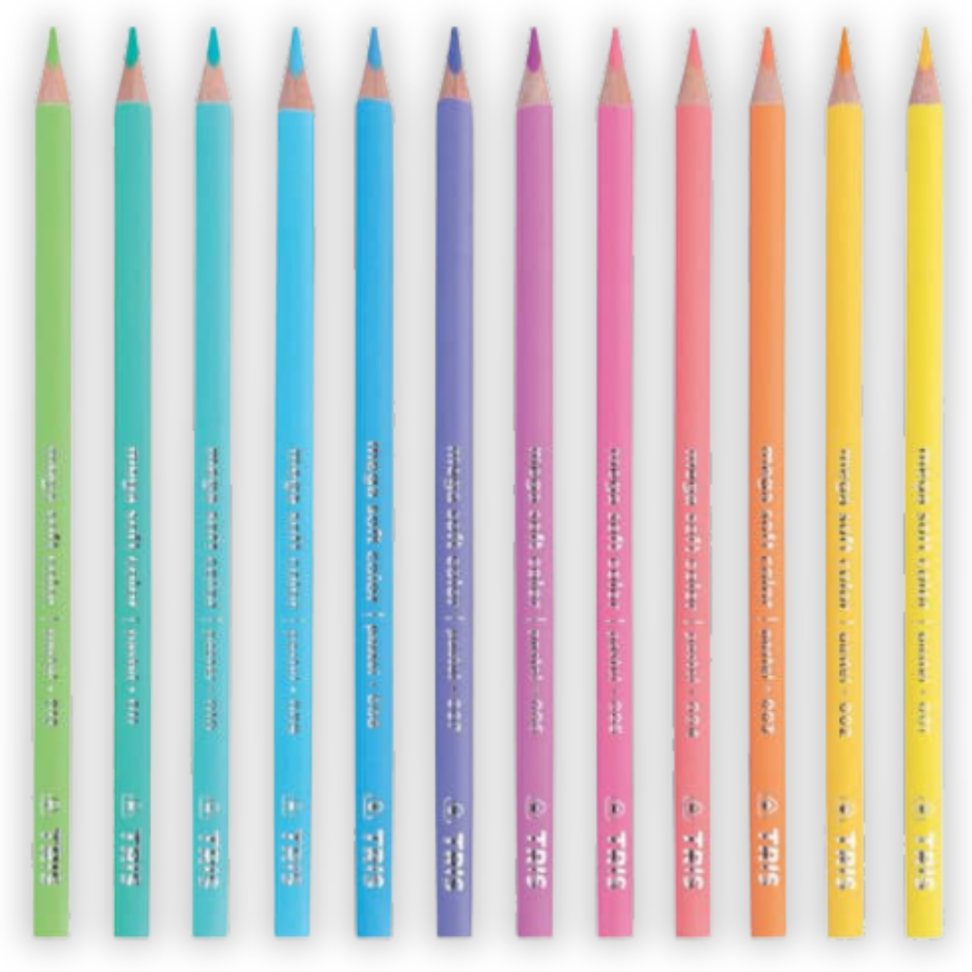 Lápis de Cor 12 Cores Tons Pastel Mega Tris - #1