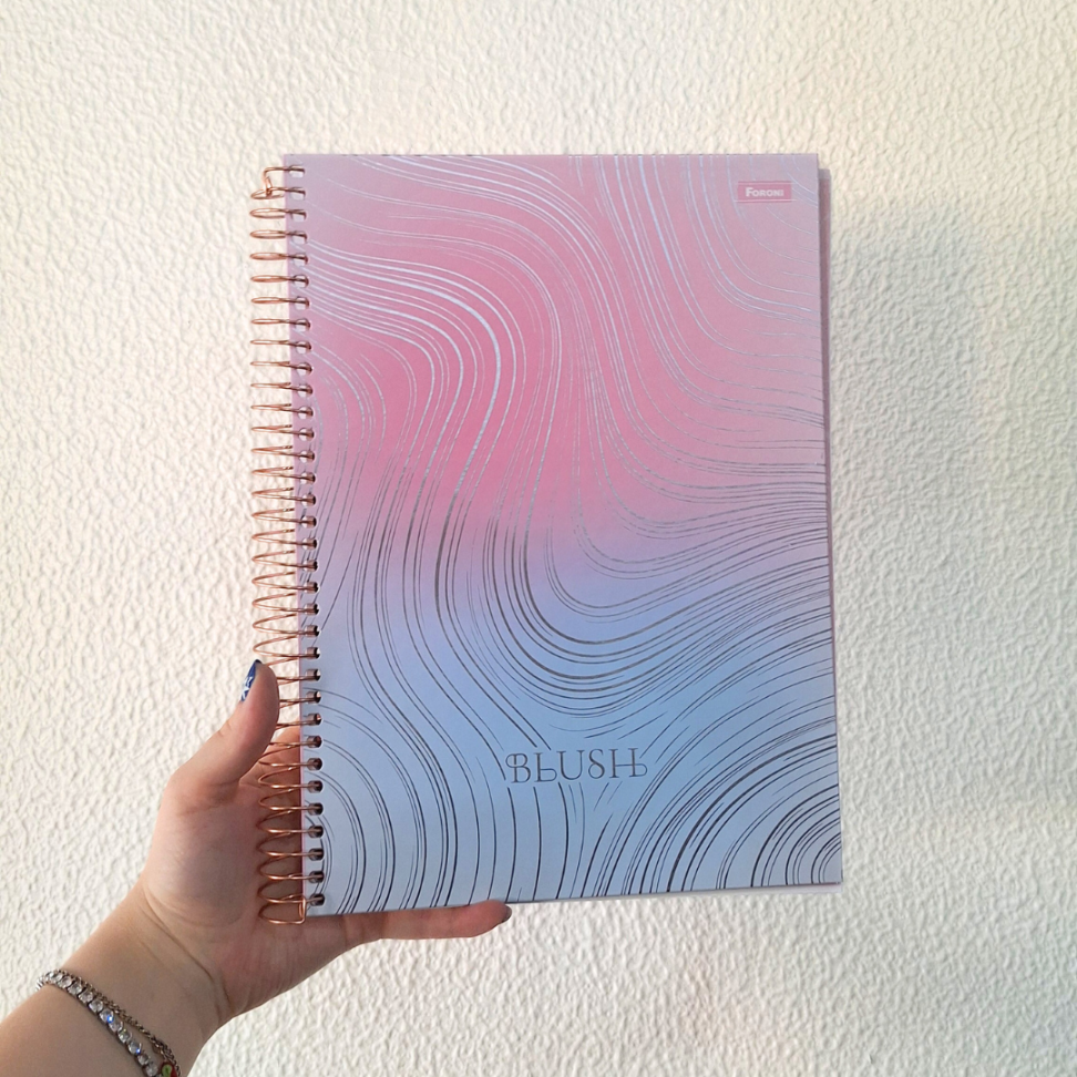 Caderno com Espiral Universitário Blush 10 Matérias Foroni - #11