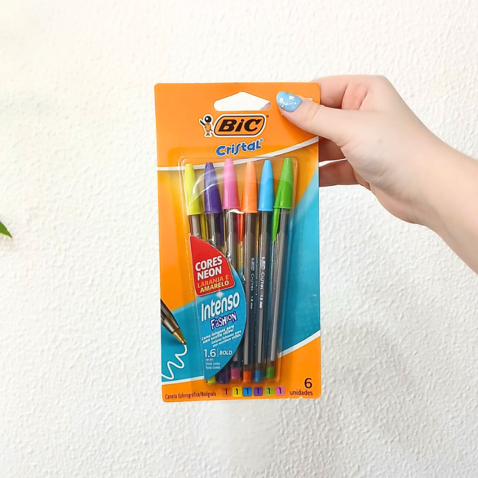 Kit Canetas Esferográficas Cristal Fashion Intenso 6 Cores 1.6 Bic - #3