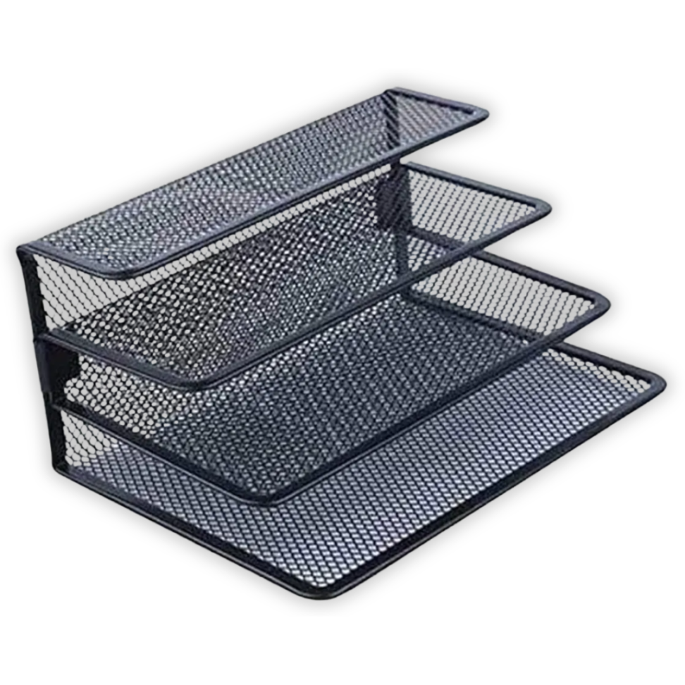 Porta Objetos 4 Compartimentos Aramado Preto Oportunity - #3