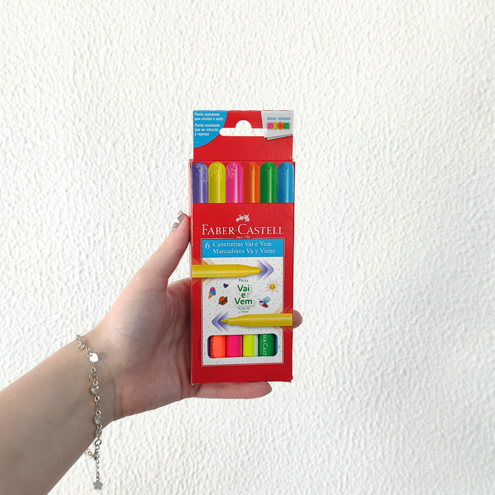 Canetinha Hidrográfica Vai e Vem 6 Cores Neon Faber-Castell - #3