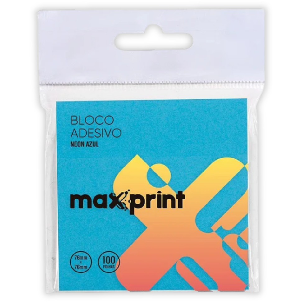 Bloco Adesivo 76mm x 76mm Neon 100 Folhas Maxprint - #6