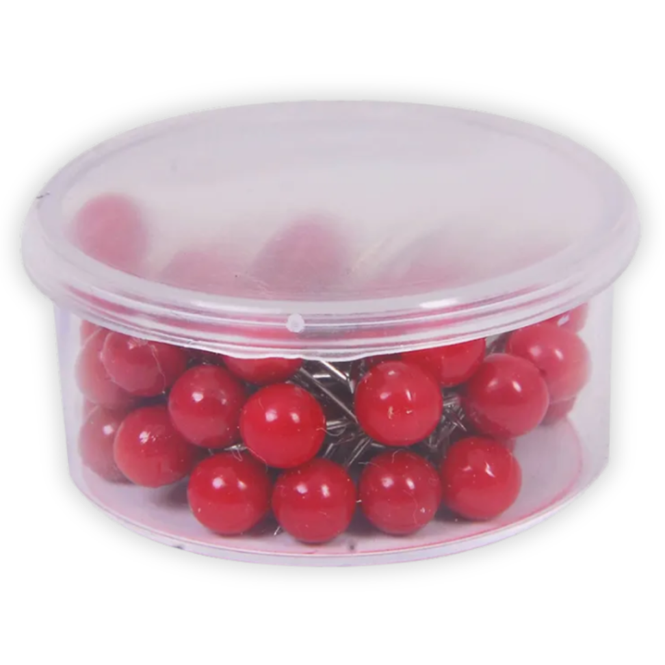 Alfinete para Mapa Tipo Bola Vermelho 5mm 50 Unidades ACC