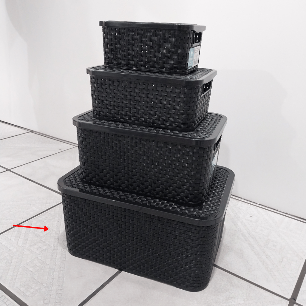 Caixa Organizadora Rattan Preto 16L Nitron - #5
