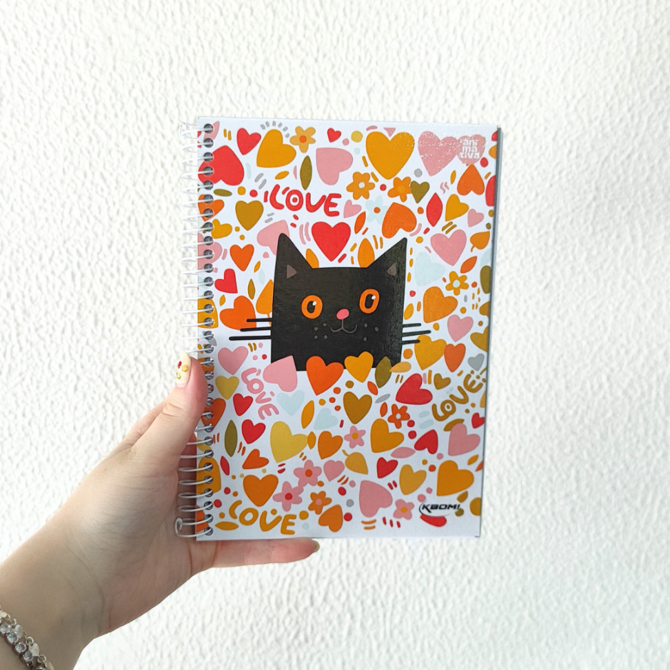Caderno com Espiral Pequeno 1/4 KBom! Feminino Animativa - #1