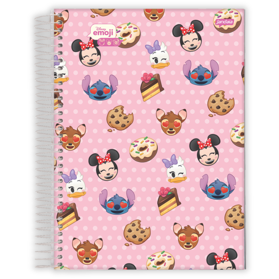 Caderno com Espiral Universitário Disney Emoji 1 Matéria Jandaia - #1