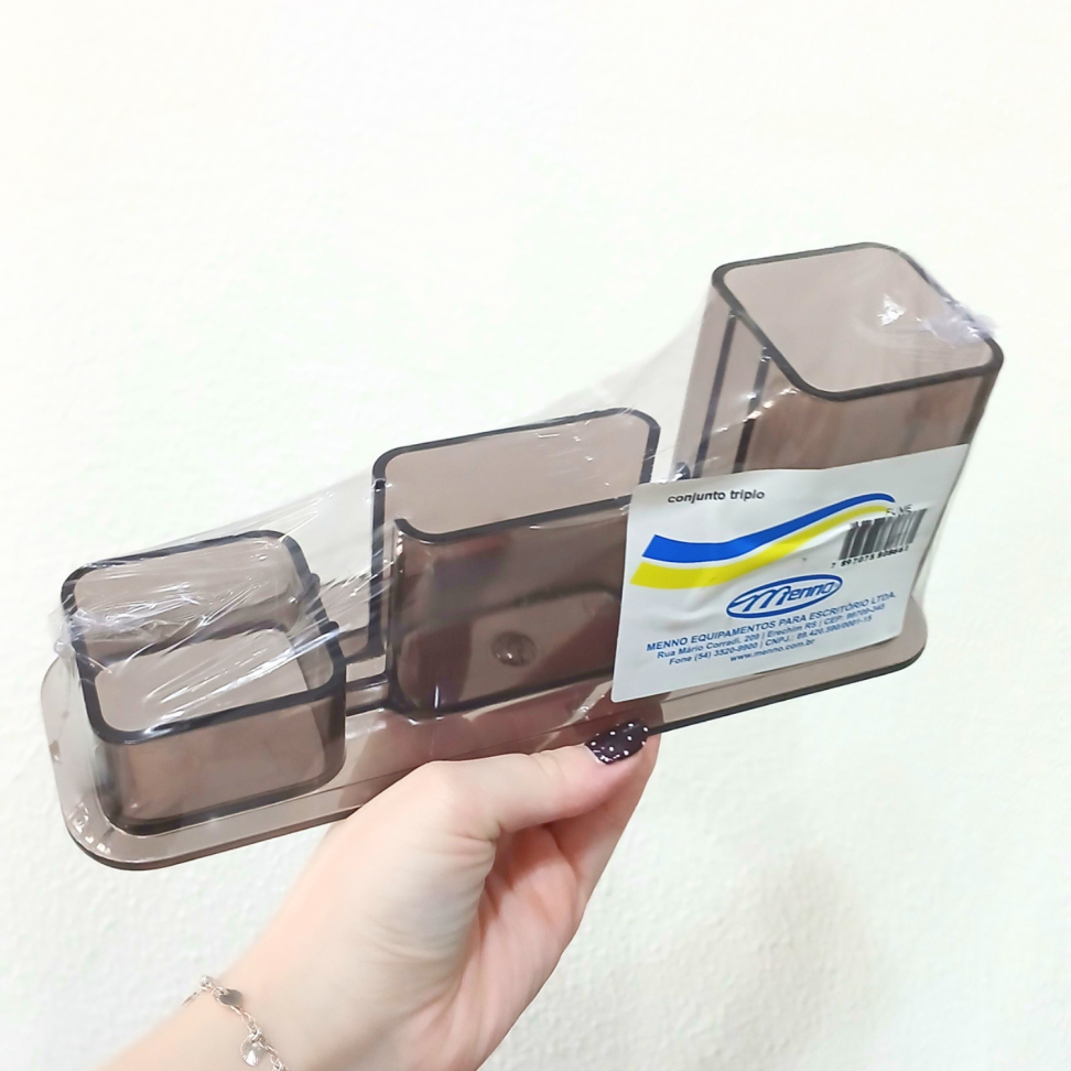 Porta Canetas Acrílico Triplo Menno - #7